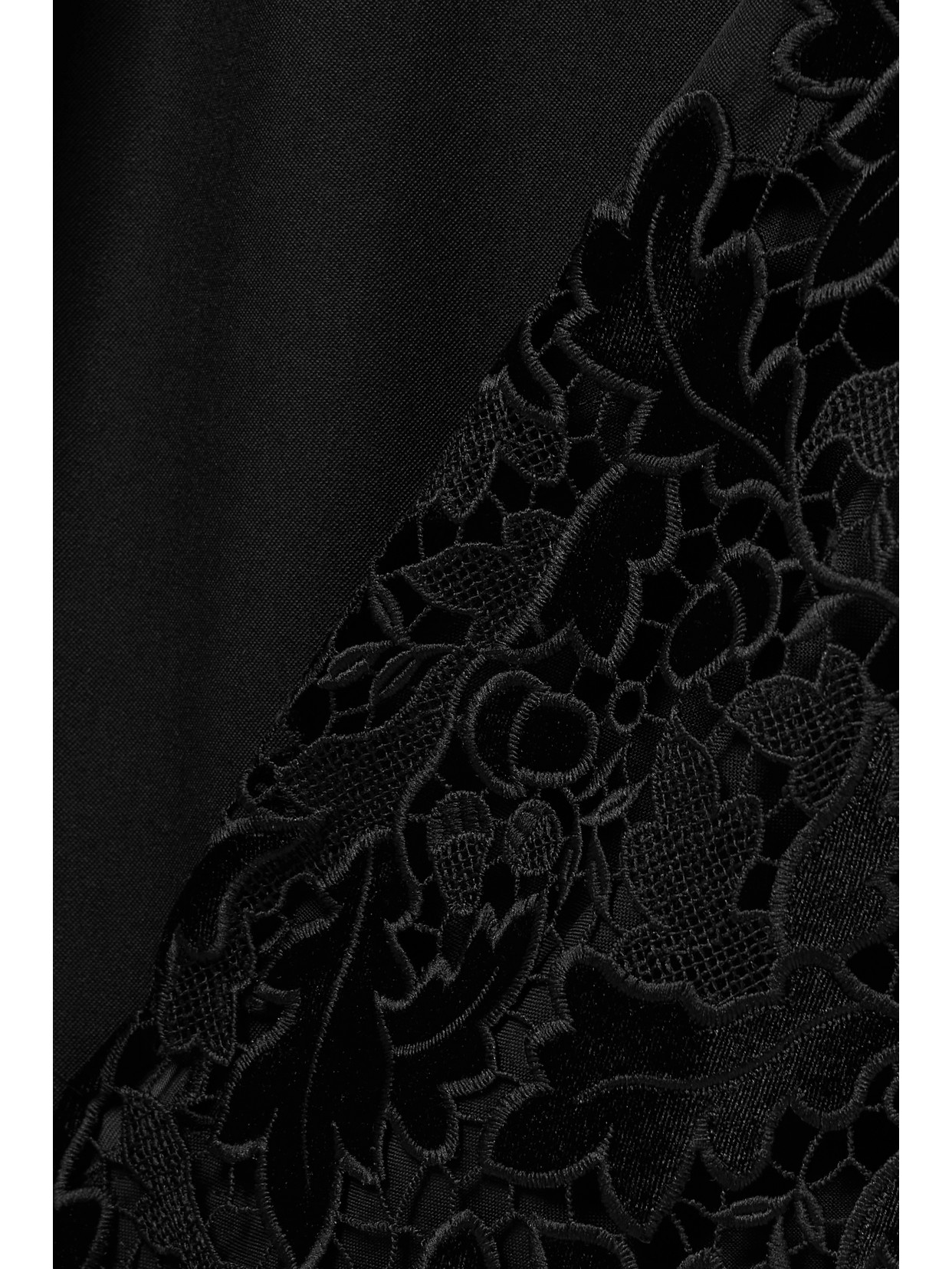Oscar De La Renta Strapless Velvet Guipure Lace-trimmed Wool Jumpsuit In Black