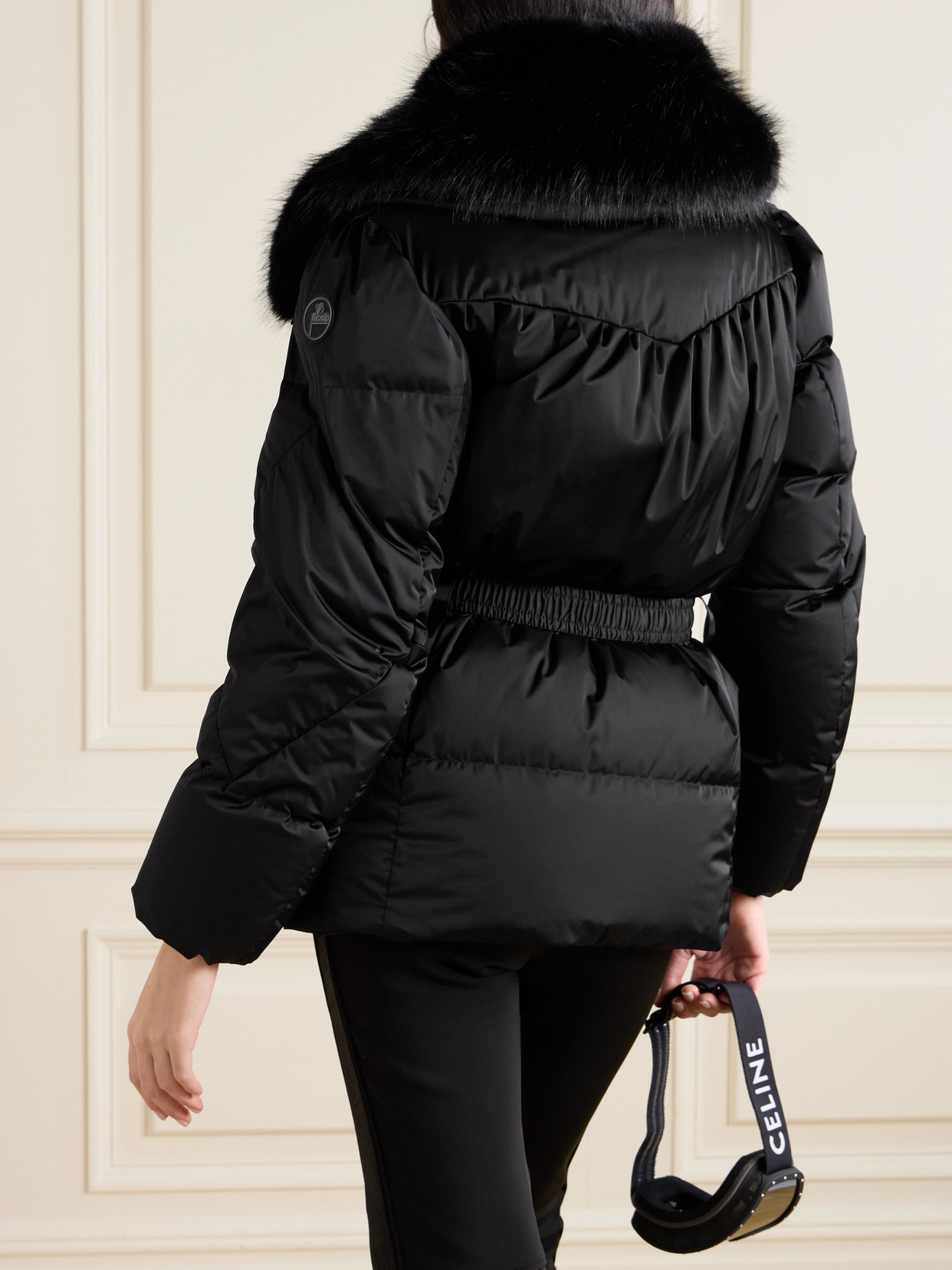 Vela Faux Fur-Trimmed Belted Quilted Down Ski Jacket