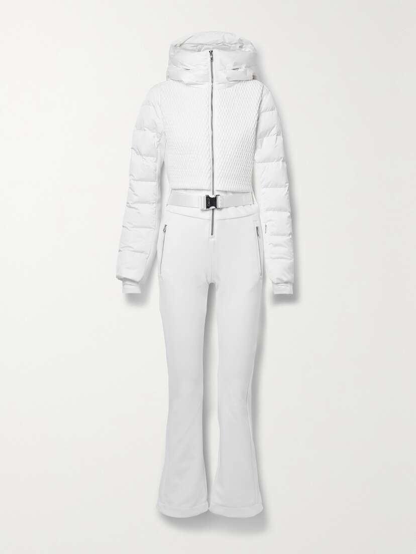 Fusalp Marie Ii Hooded Belted Quilted Paneled Schoeller© Down Ski Suit