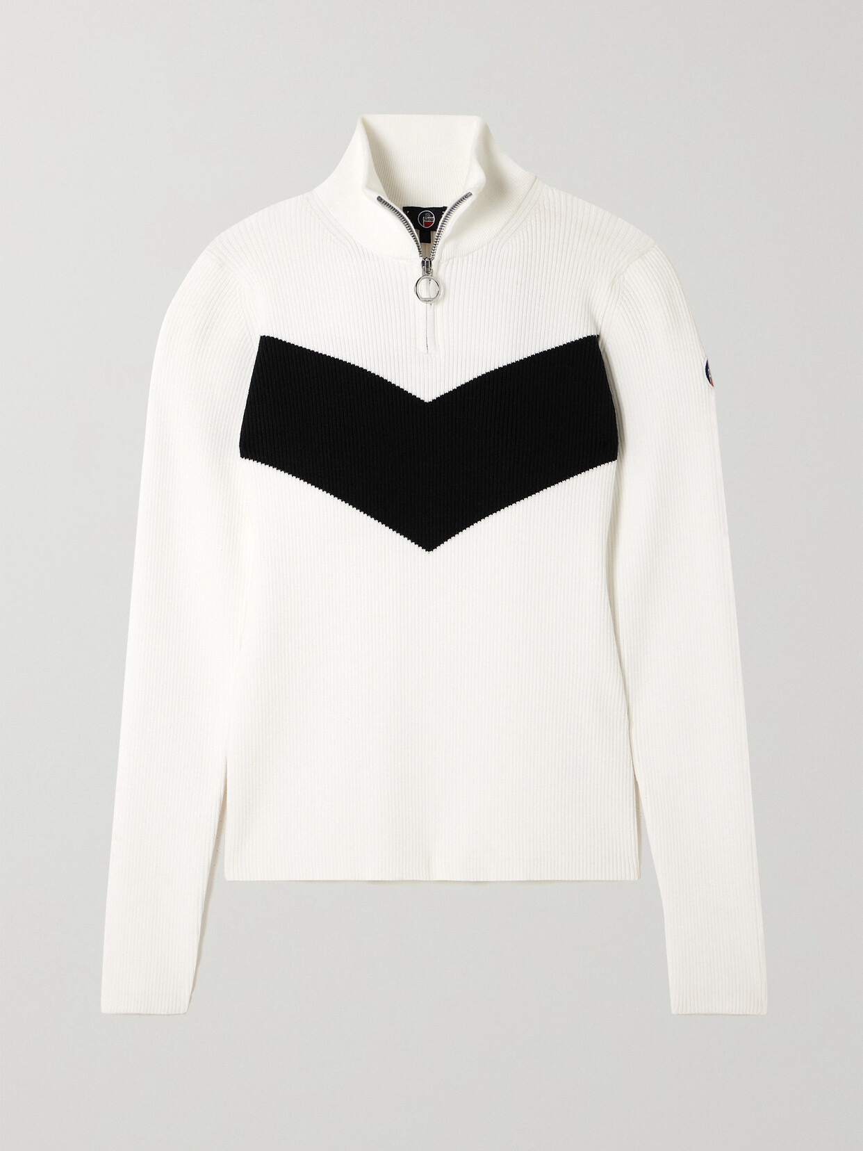 Fusalp - Andromede Two-tone Ribbed-knit Sweater - White