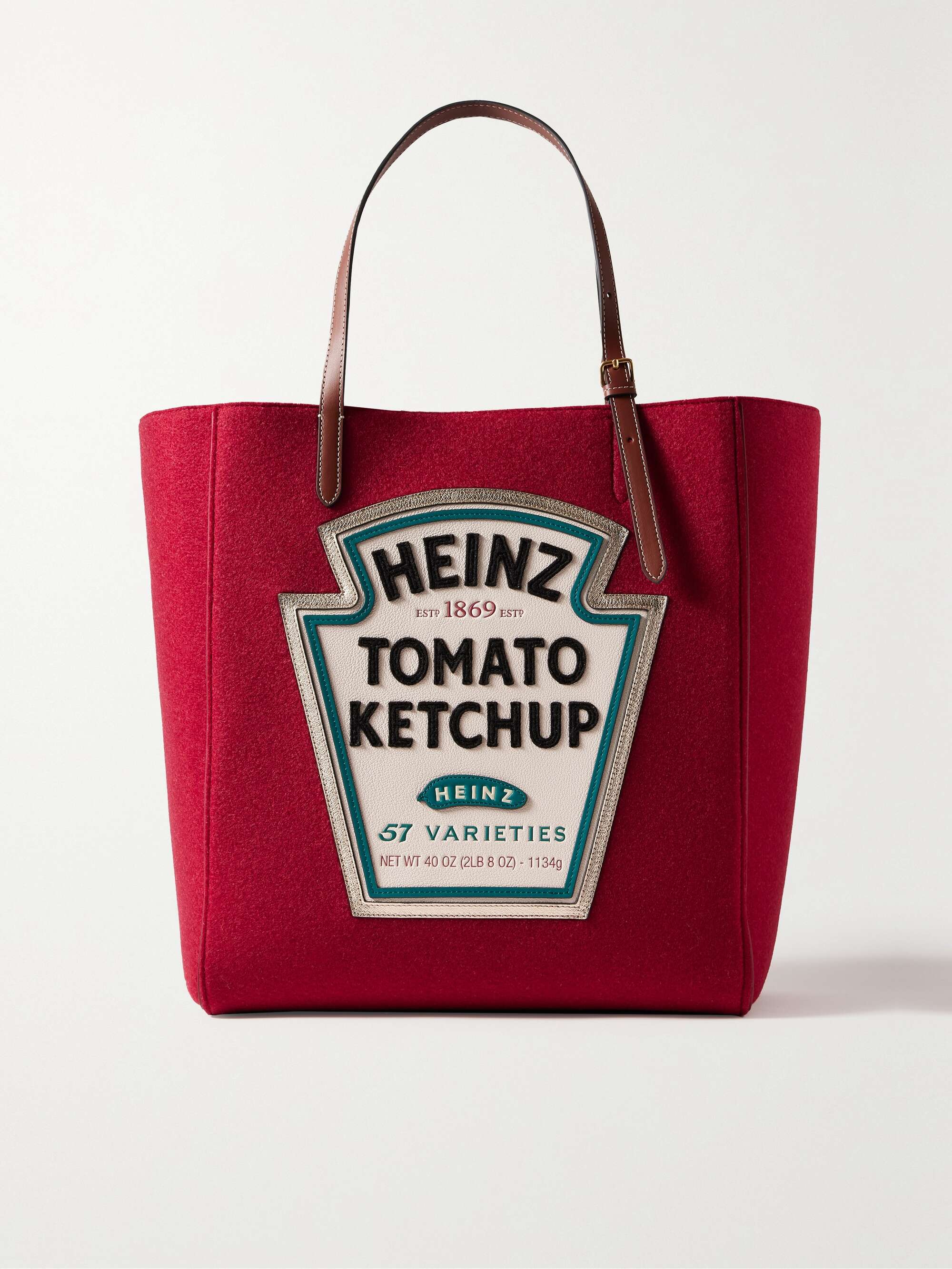 Ketchup small leather-trimmed recycled-felt tote