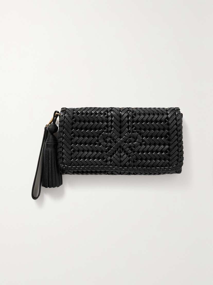 Anya Hindmarch Neeson Tasseled Woven Leather Clutch -  - One size