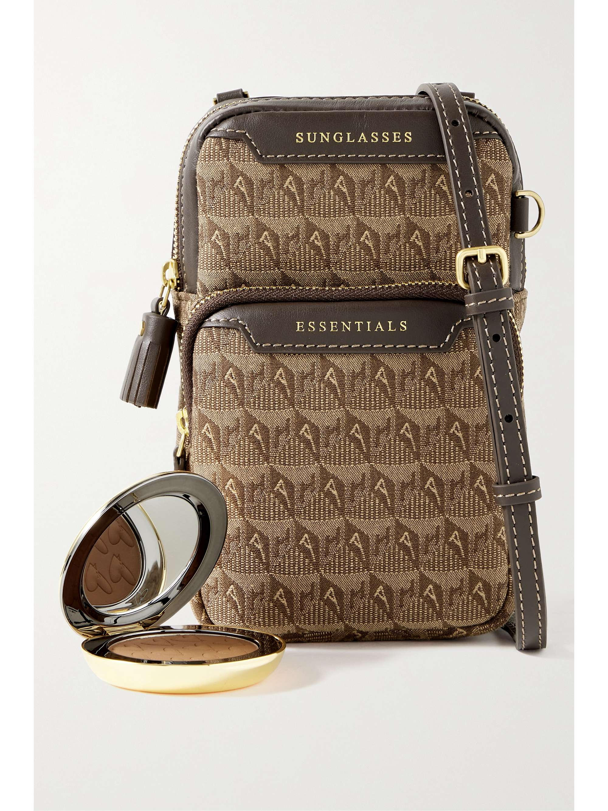 ANYA HINDMARCH Essentials leathertrimmed canvasjacquard shoulder bag