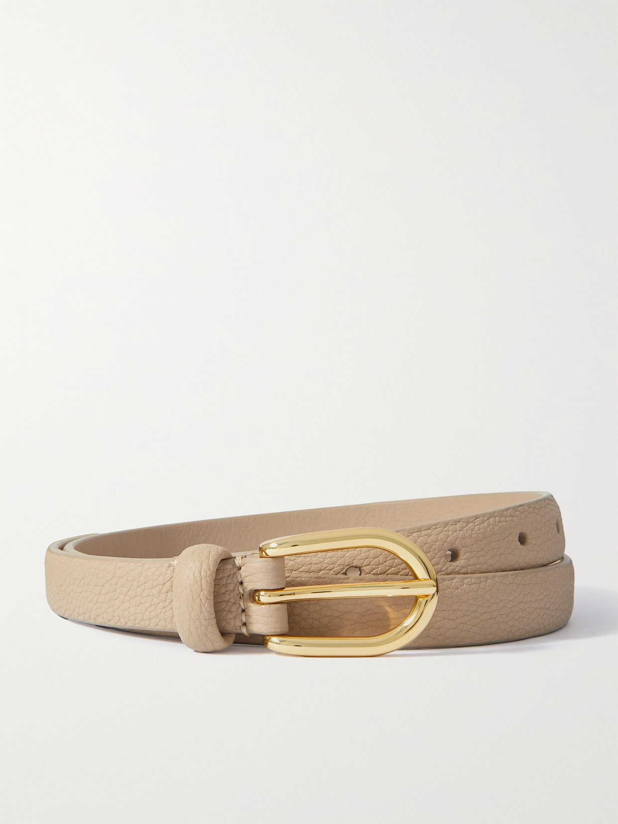 Anderson's Textured-leather Waist Belt In Cream