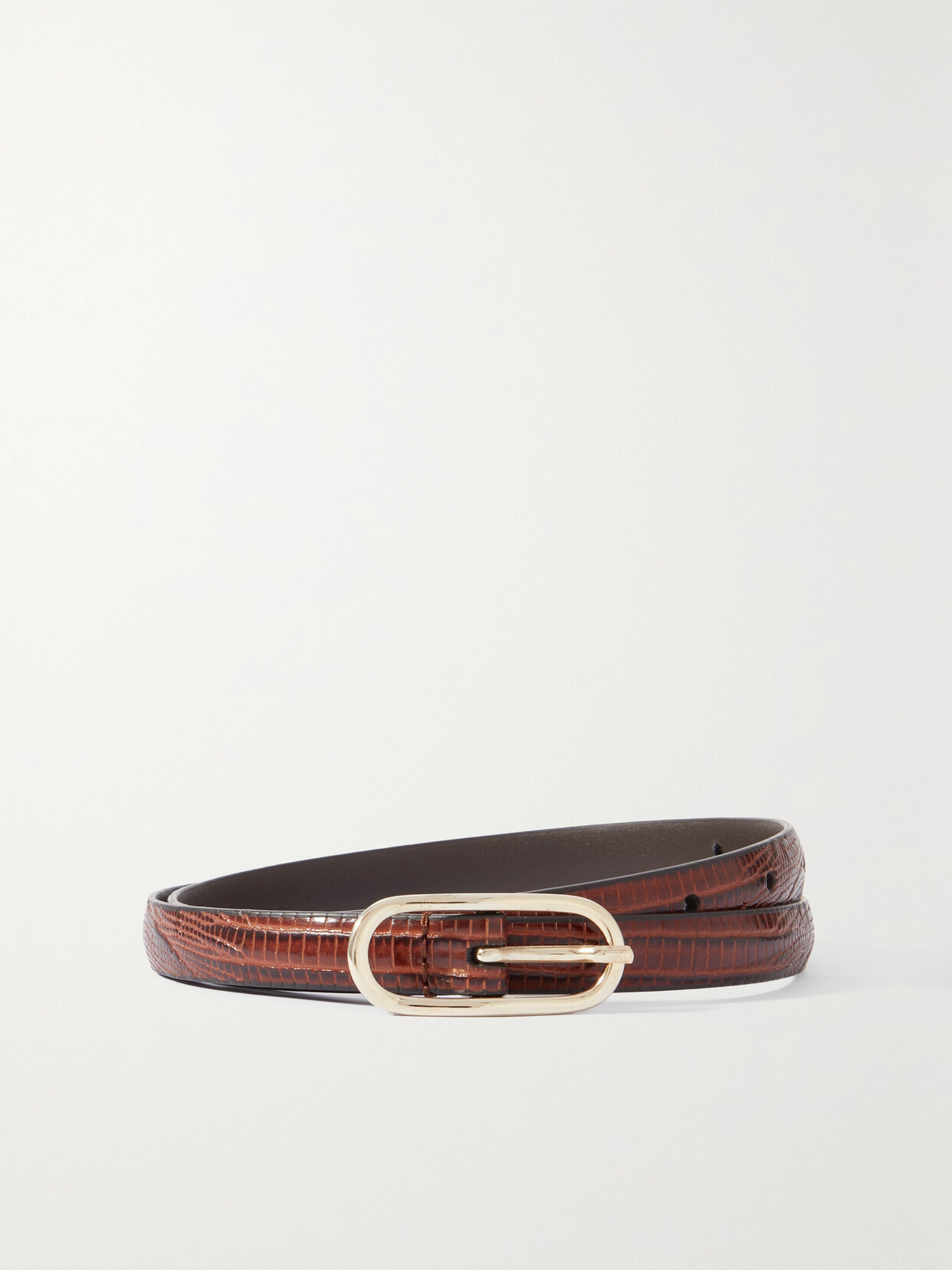 Anderson's - Lizard-effect Leather Belt - Brown