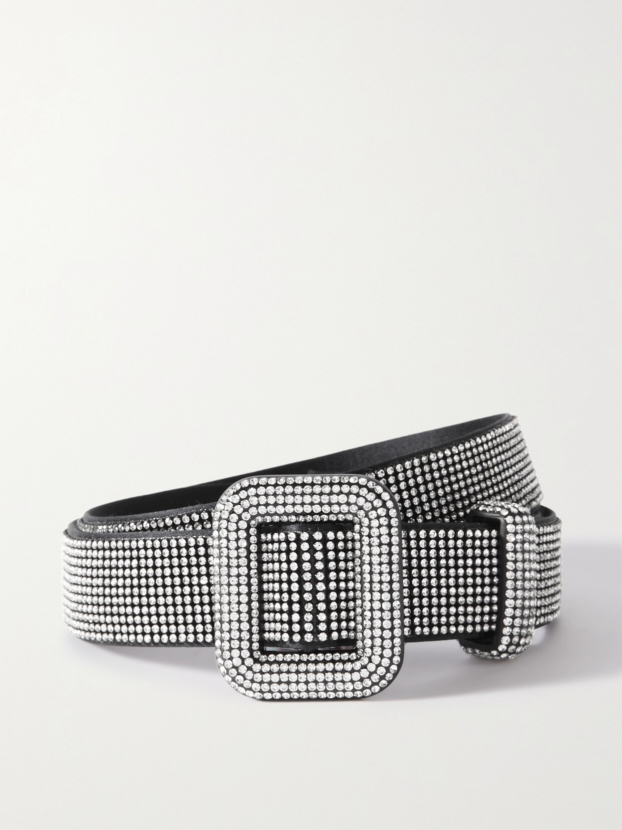 Benedetta Bruzziches - Venus Crystal-embellished Silk-satin Belt - Silver