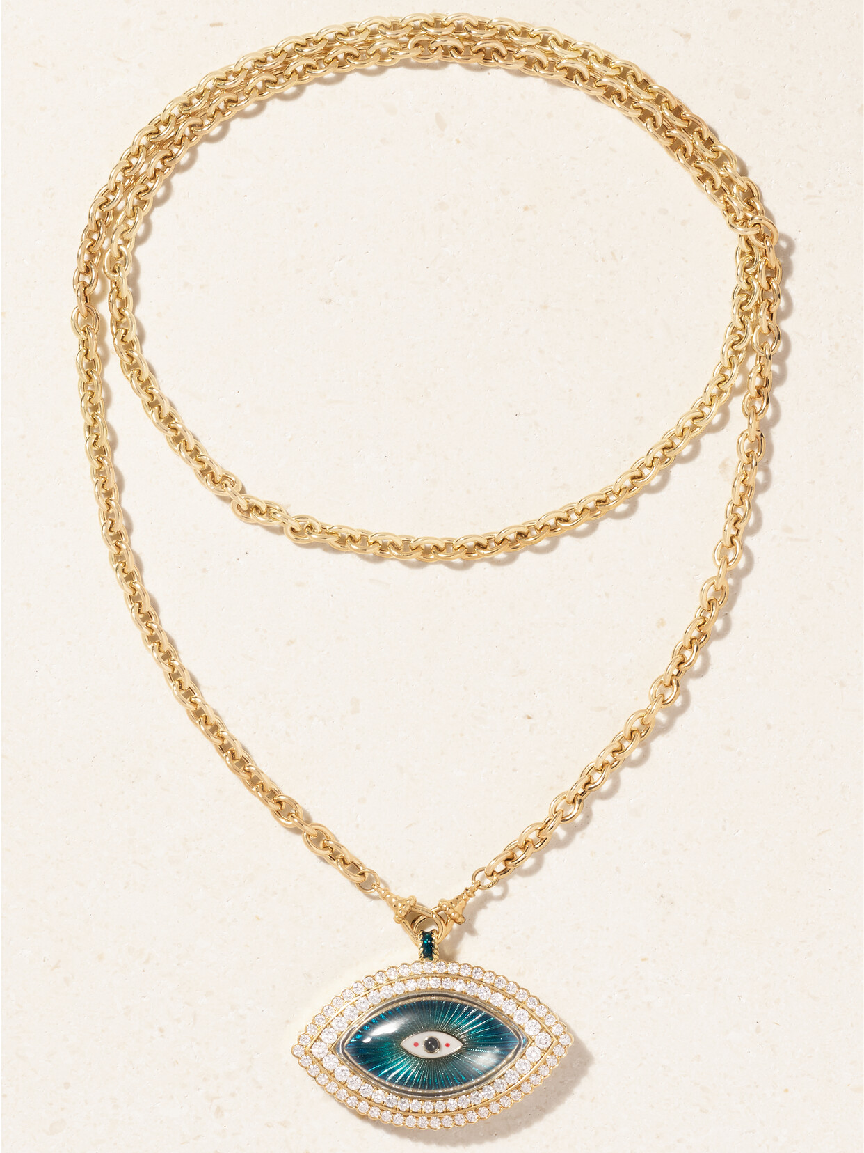 Marie Lichtenberg 18-karat Gold, Enamel Multi-stone Necklace