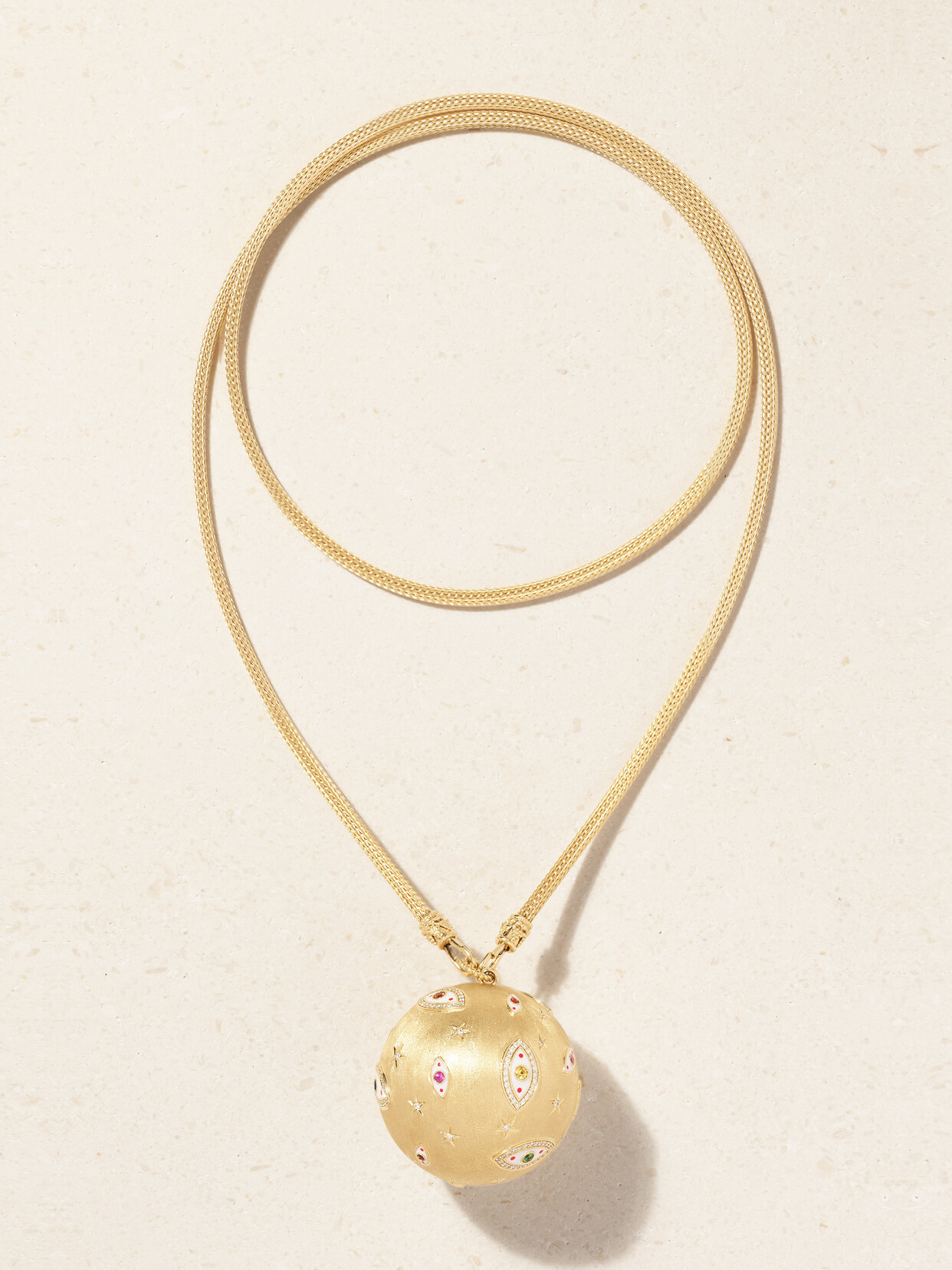 Marie Lichtenberg - Eye Xl Orb 18-karat Gold, Diamond And Sapphire Necklace - One size