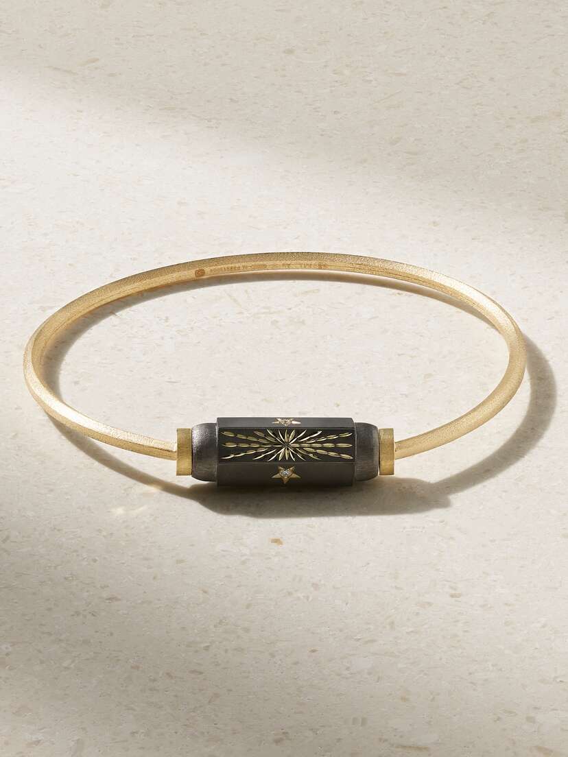 Marie Lichtenberg Shining Star Rhodium-plated 14-karat Gold Diamond Bracelet