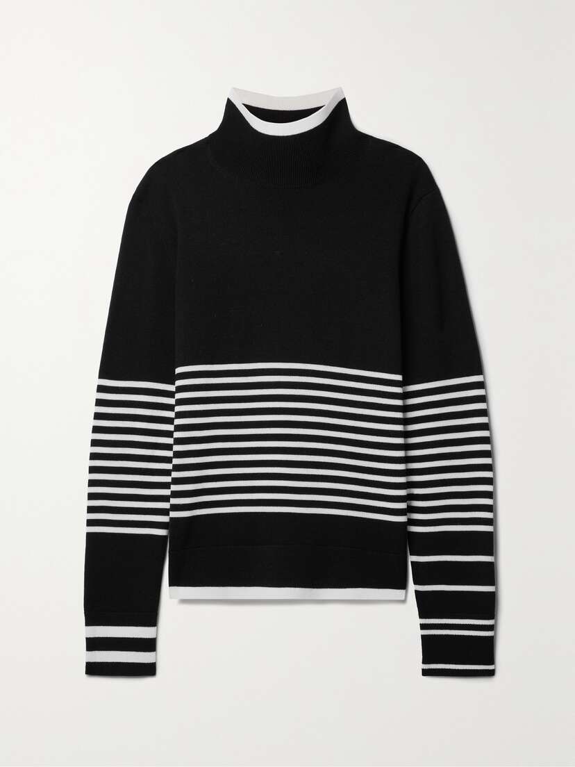 Erin Snow + Net Sustain Jackie Striped Merino Wool Turtleneck Sweater