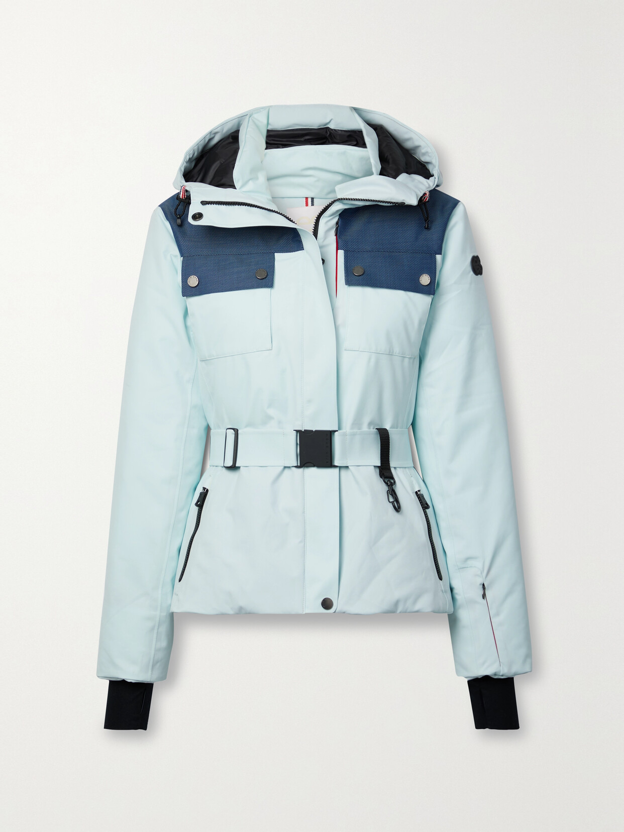 Erin Snow - Diana Hooded Belted Eco Sporty Ski Jacket - Blue