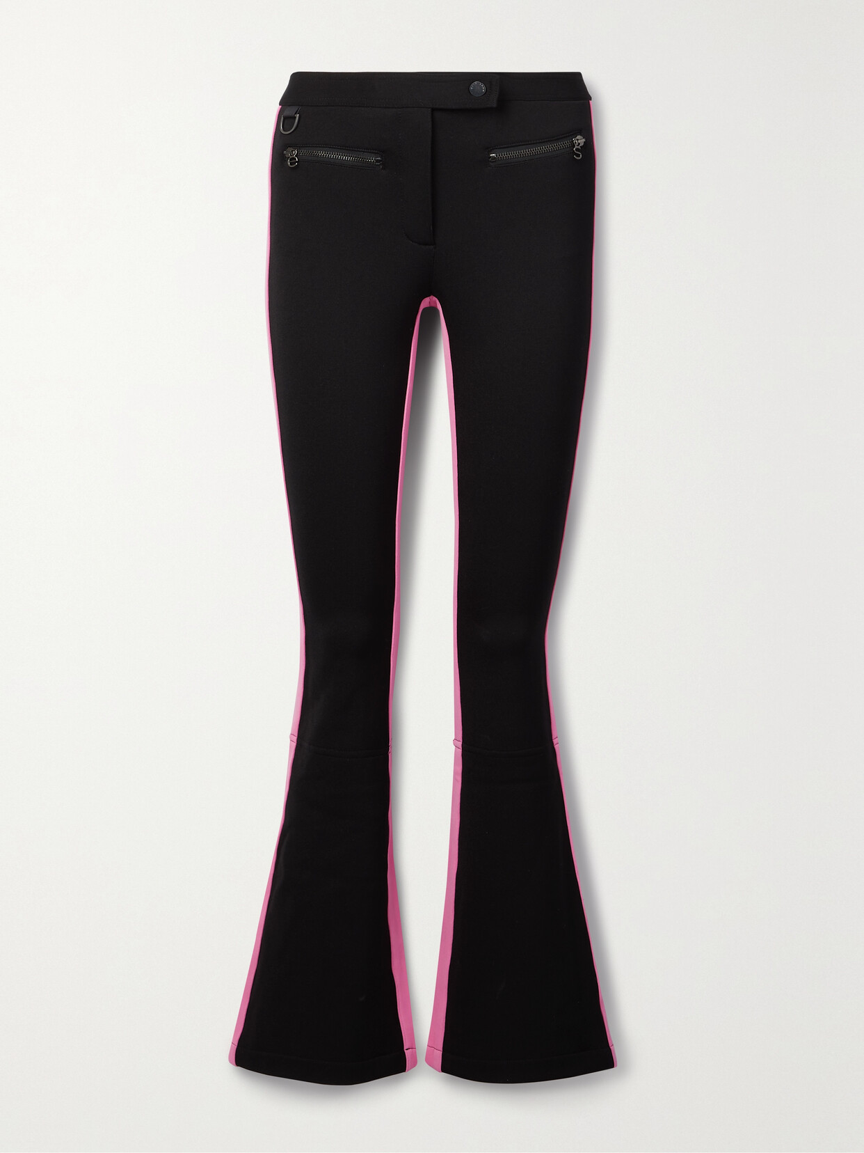 Shop Erin Snow + Net Sustain Phia Color-block Flared Ski Pants In Black