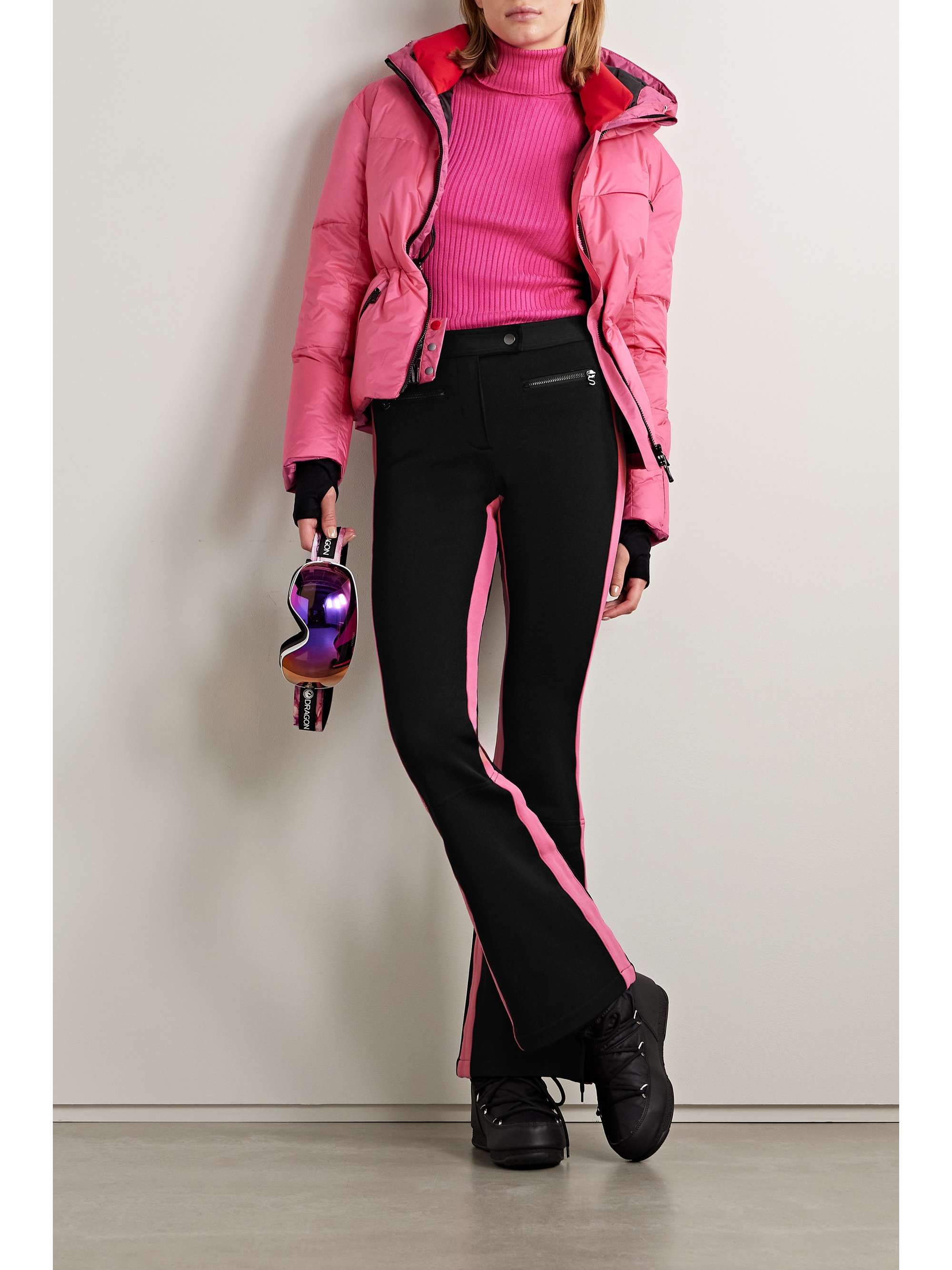 Aurora high-rise softshell flared ski pants in pink - Perfect Moment