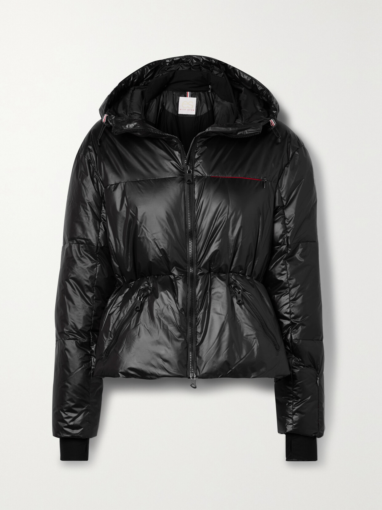 Erin Snow Ledo Hooded Quilted Ski Jacket In Black