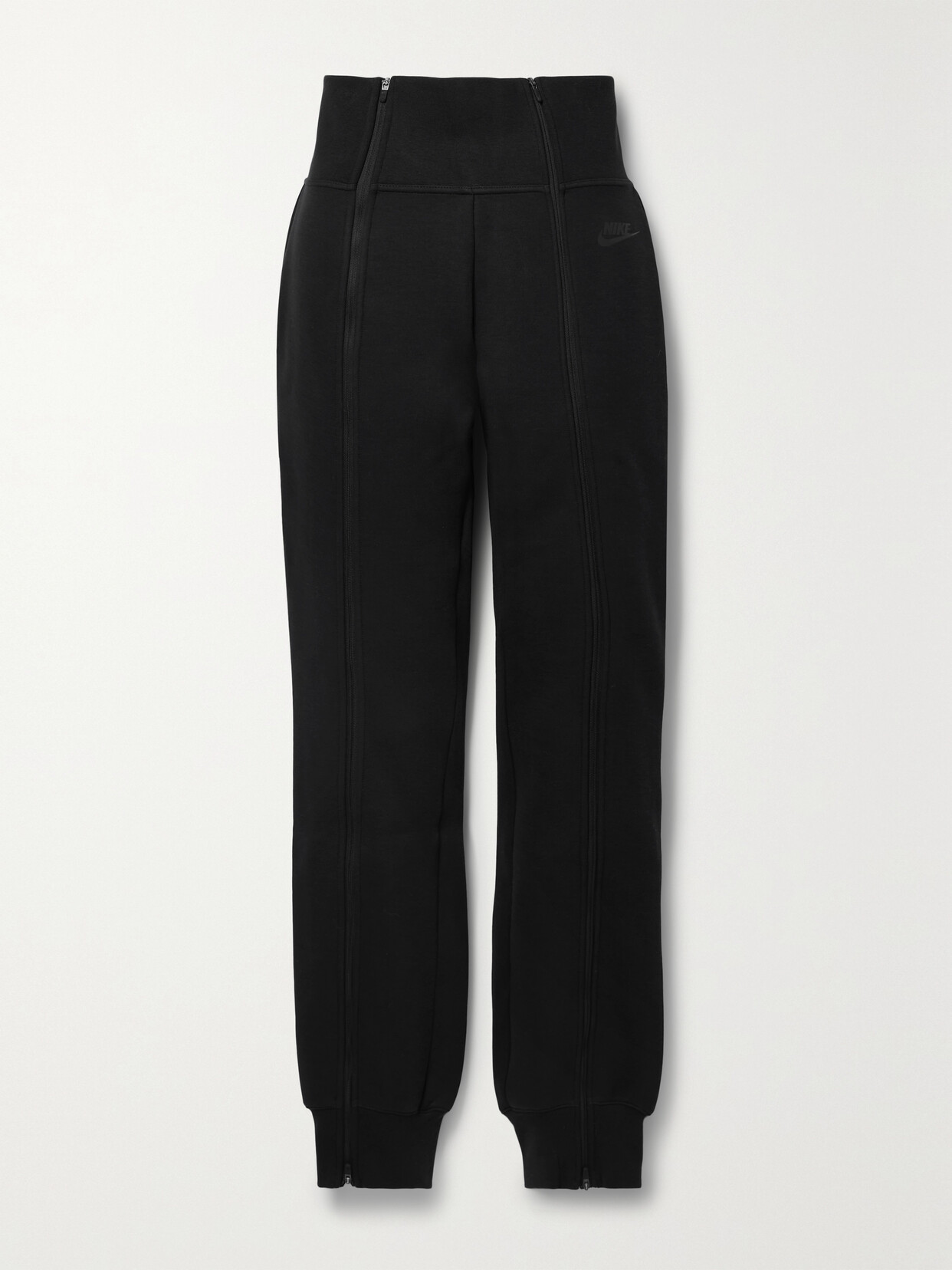 Nike Zip-detailed Cotton-blend Jersey Track Pants In Black