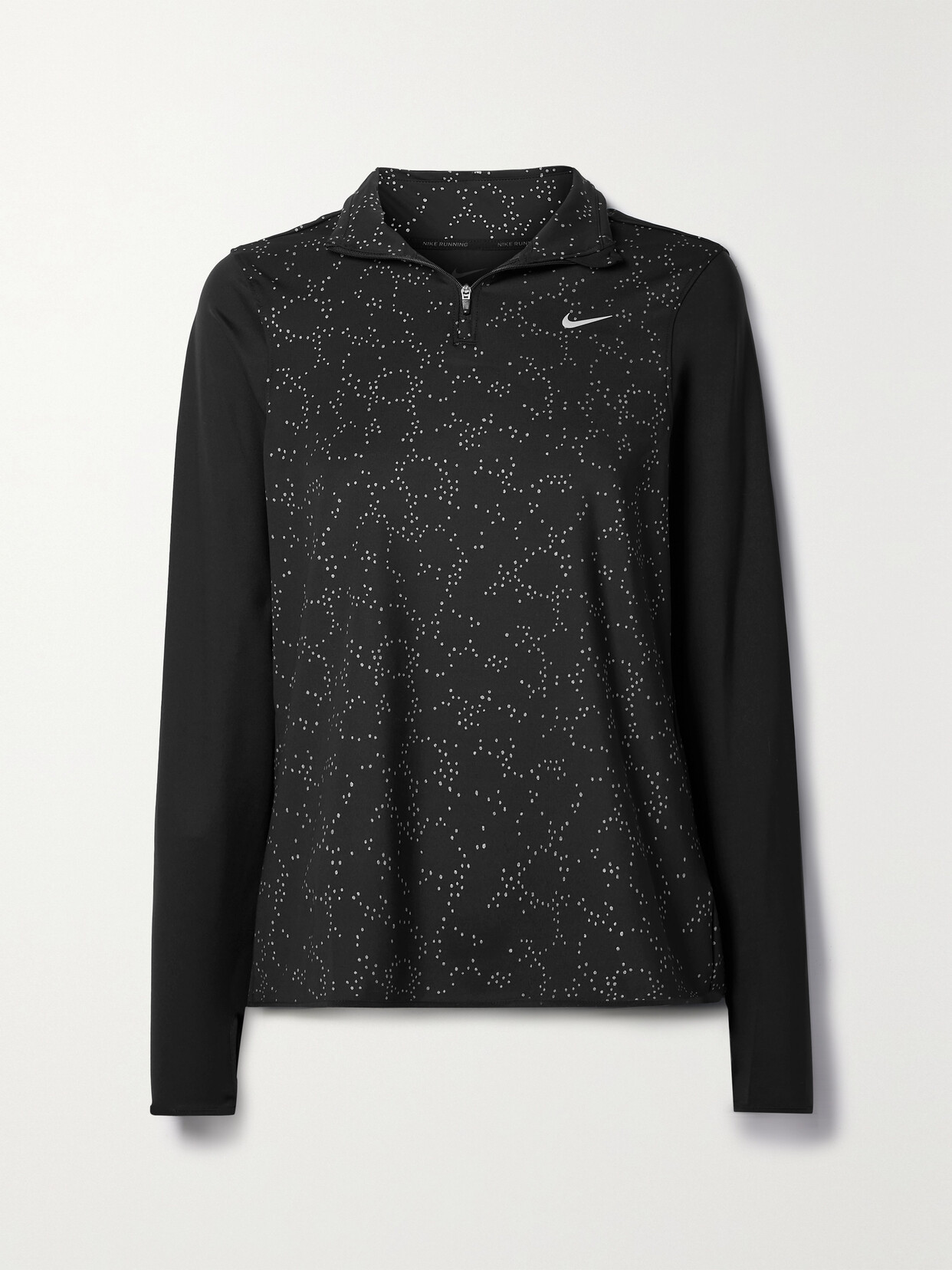 Nike Swift Glittered Dri-fit Half-zip Top - Black