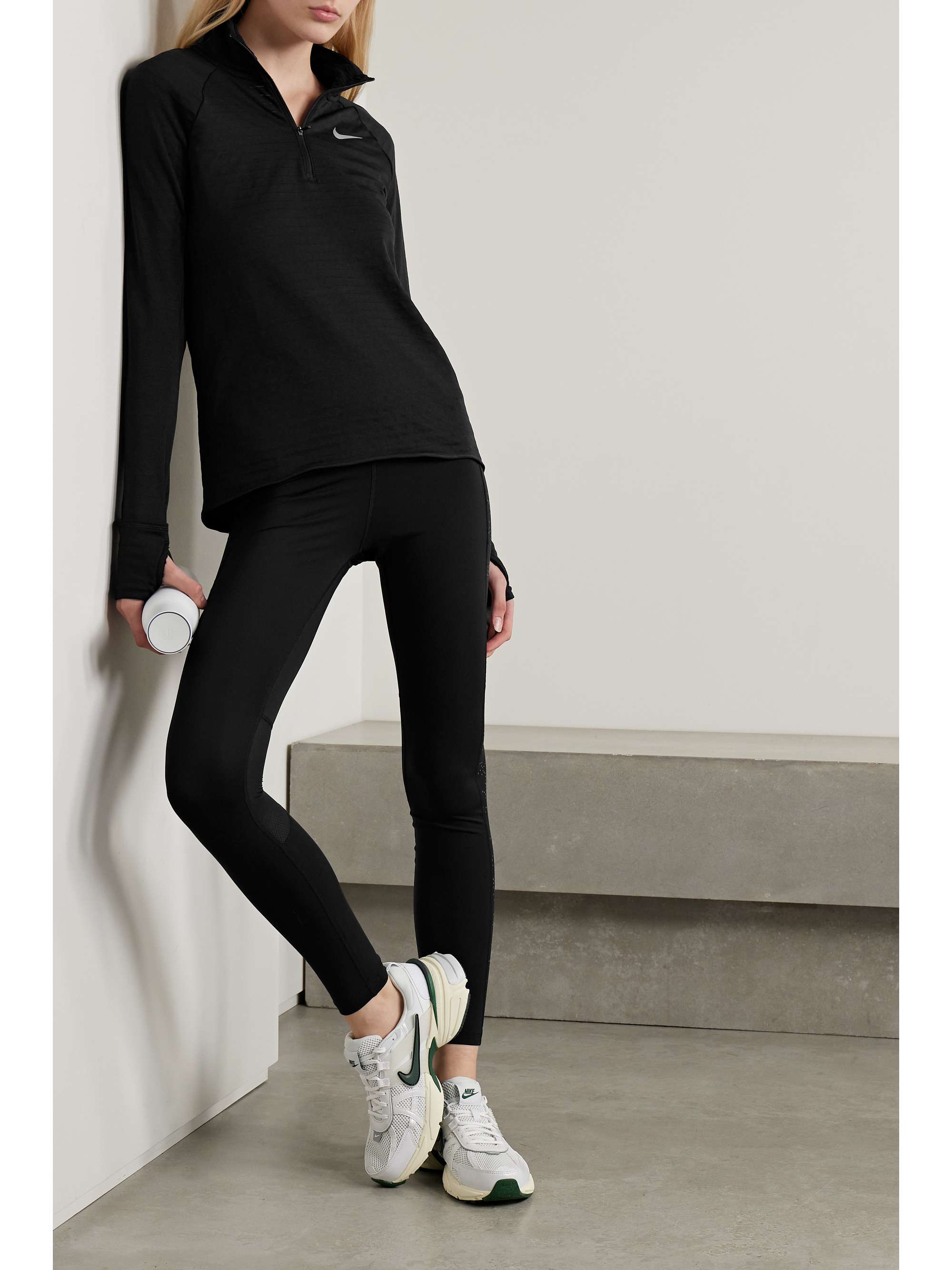 + NET SUSTAIN Run mesh-paneled printed recycled Dri-FIT leggings