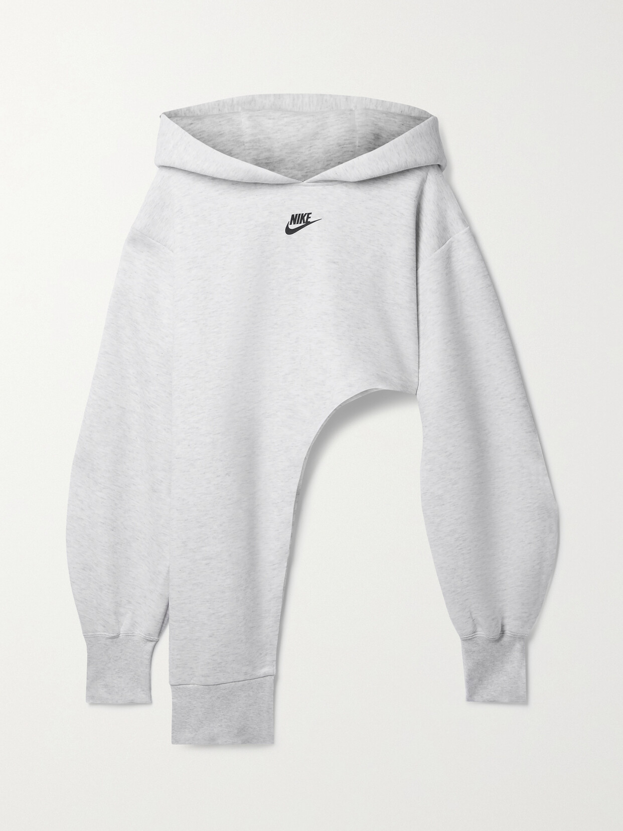 Nike - Asymmetric Printed Cotton-blend Jersey Hoodie - Gray