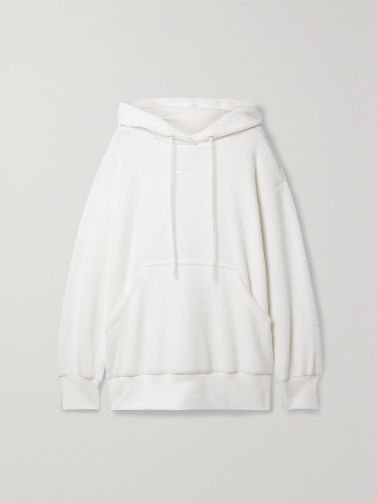 Nike Embroidered Fleece Hoodie In White