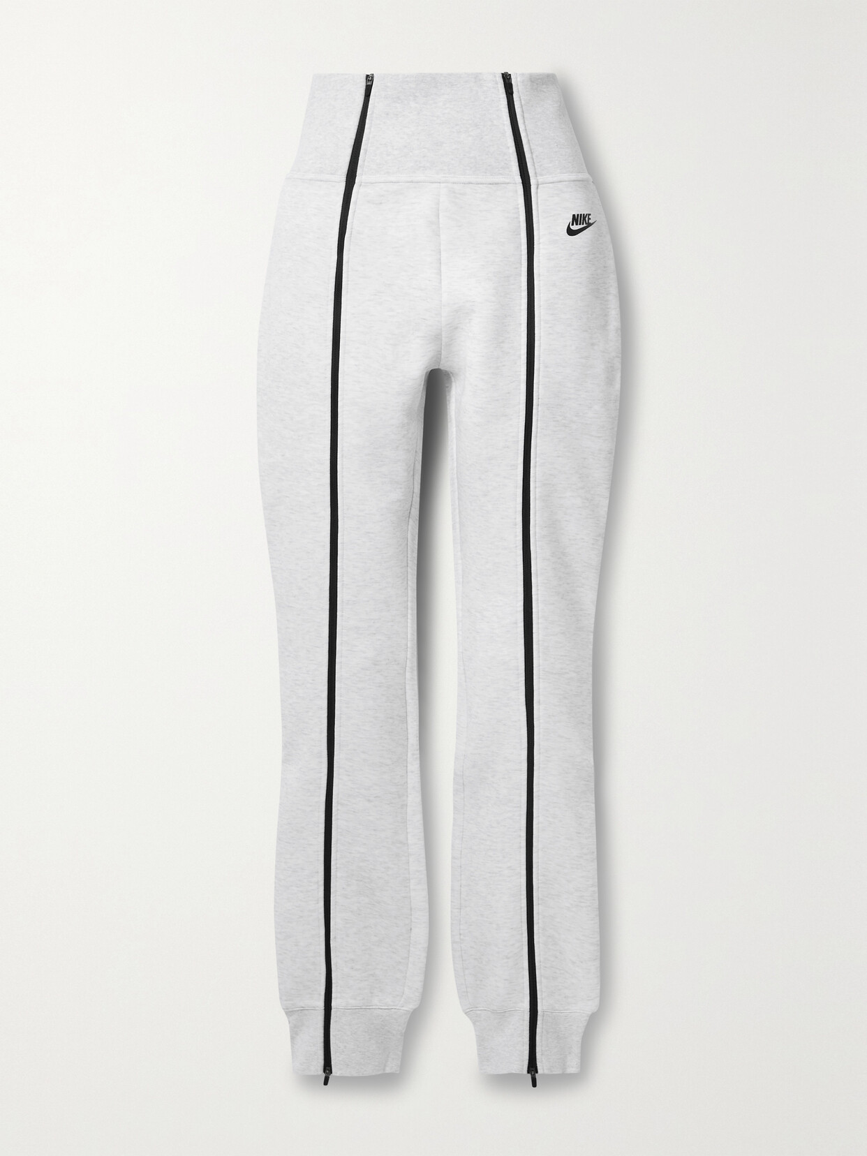 Nike Zip-detailed Cotton-blend Jersey Track Pants In Gray