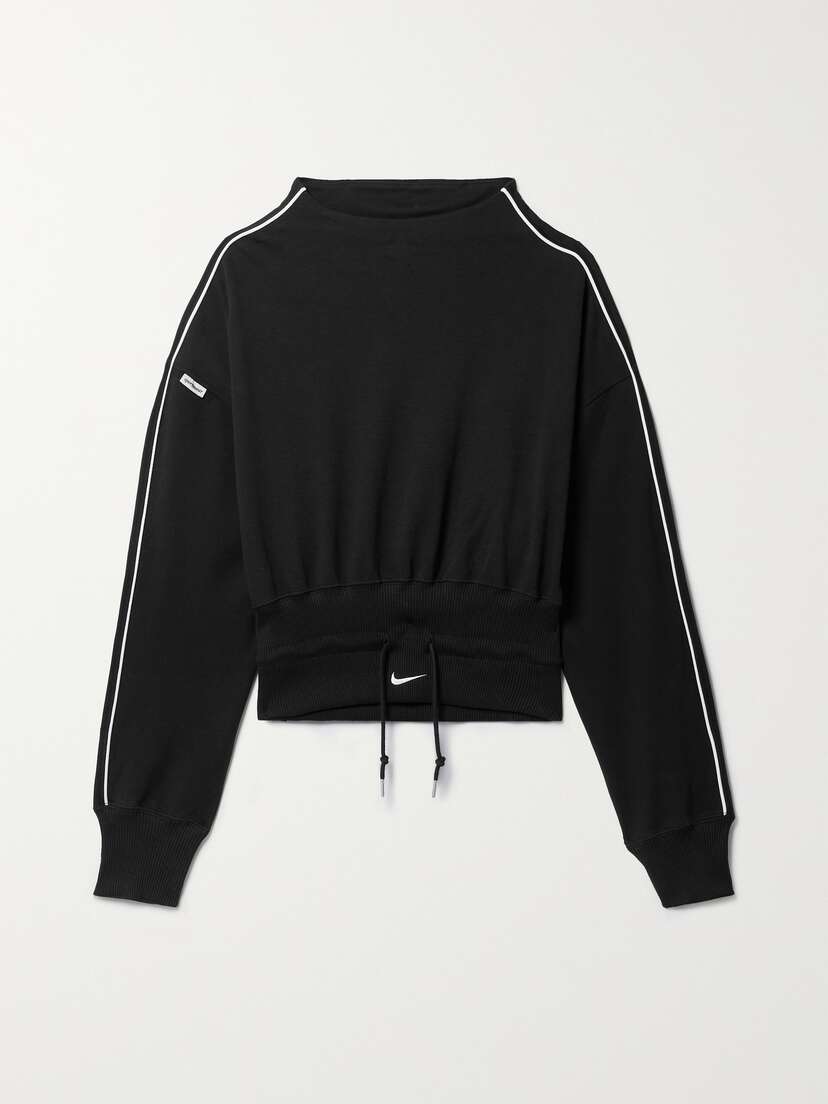 Nike Cropped Embroidered Stretch-cotton Jersey Sweatshirt - x large