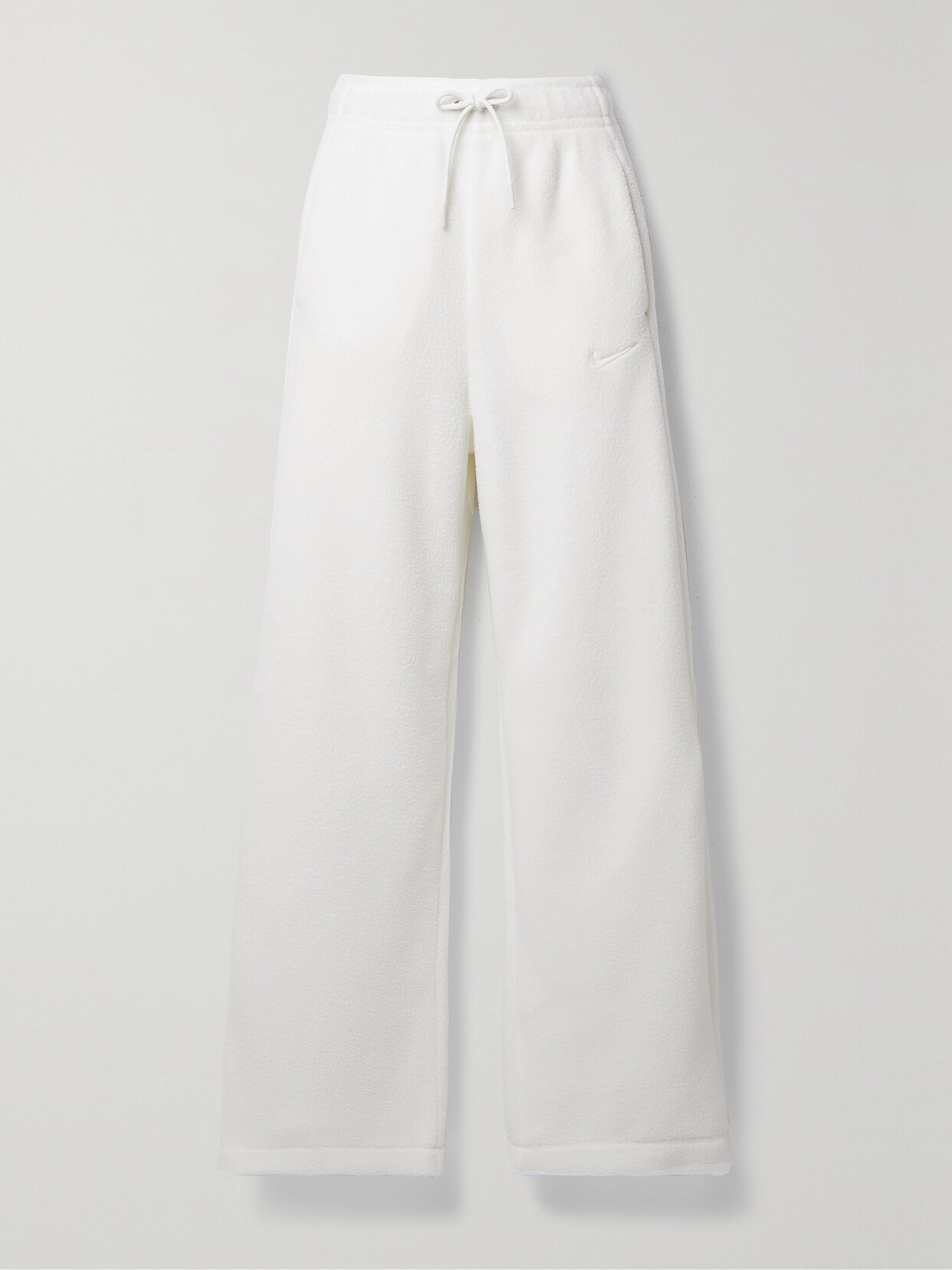 Shop Nike Embroidered Fleece Track Pants In Neutrals