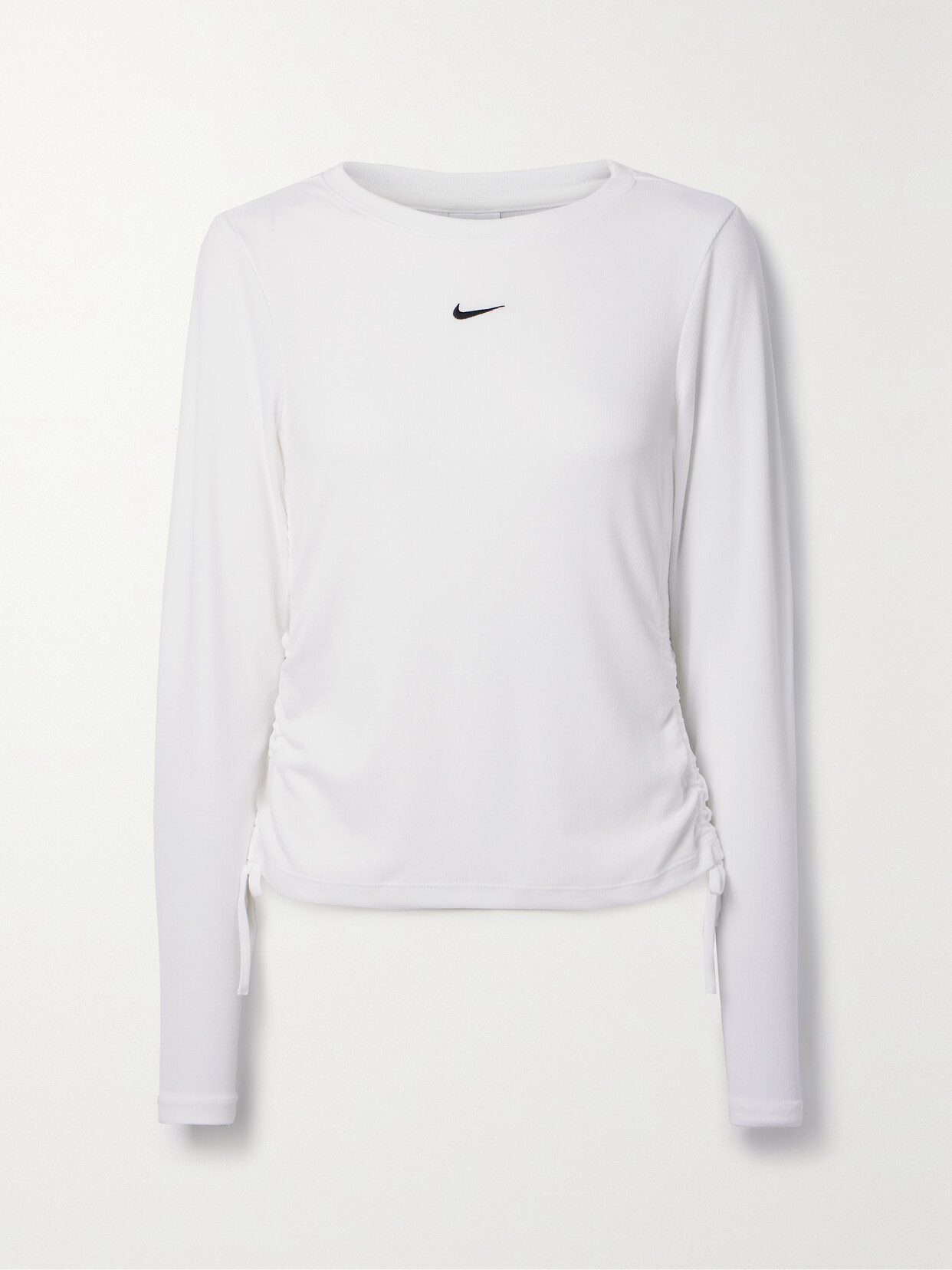Nike Sportswear Essential Ruched Ribbed Jersey Top - White