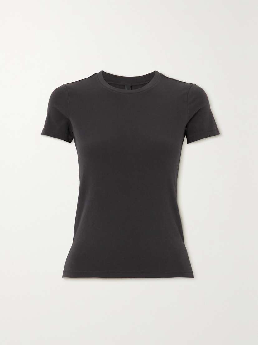 Skims New Vintage Washed Cotton-jersey T-shirt - Onyx