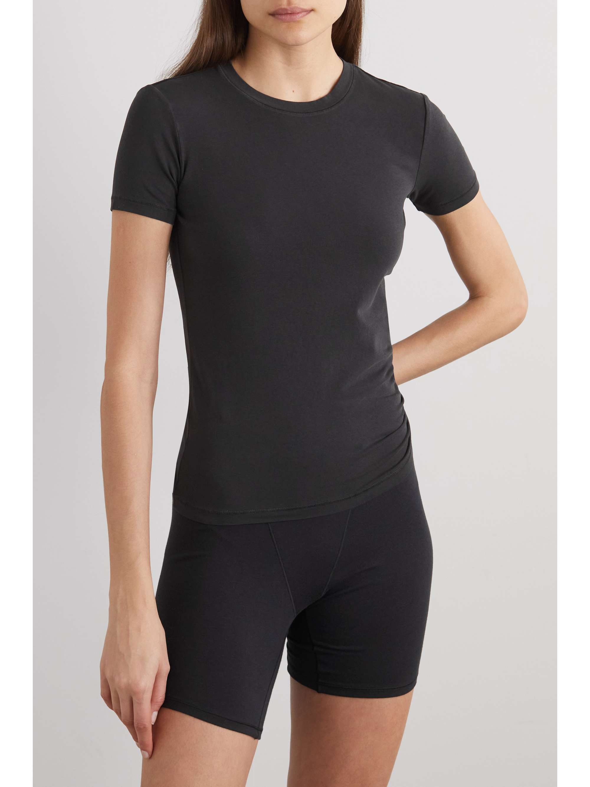 SKIMS New Vintage stretch-cotton jersey T-shirt - Onyx