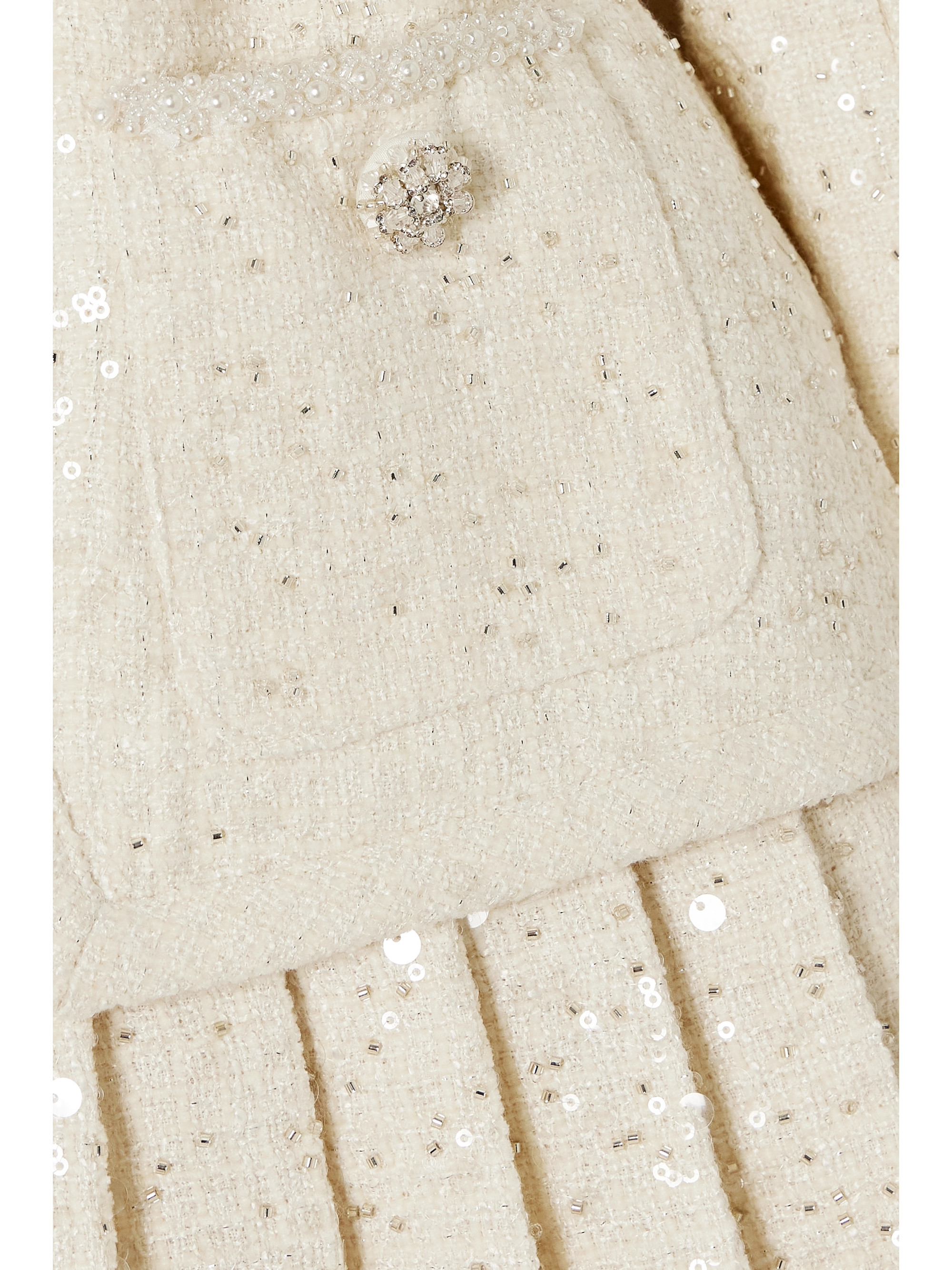 self-portrait Belted embellished bouclé mini dress thumbnail