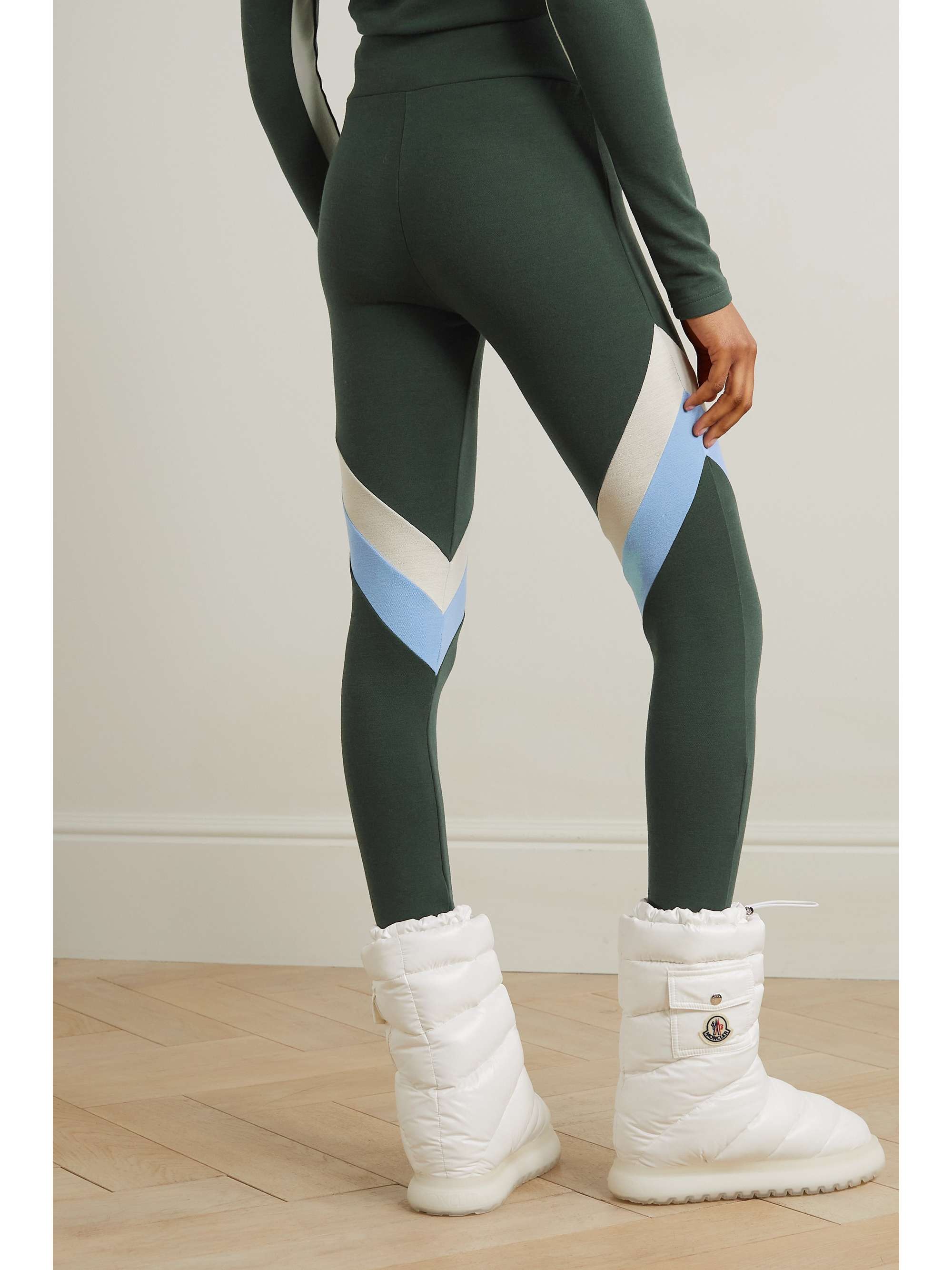 WE NORWEGIANS Voss color-block merino wool-blend piqué leggings