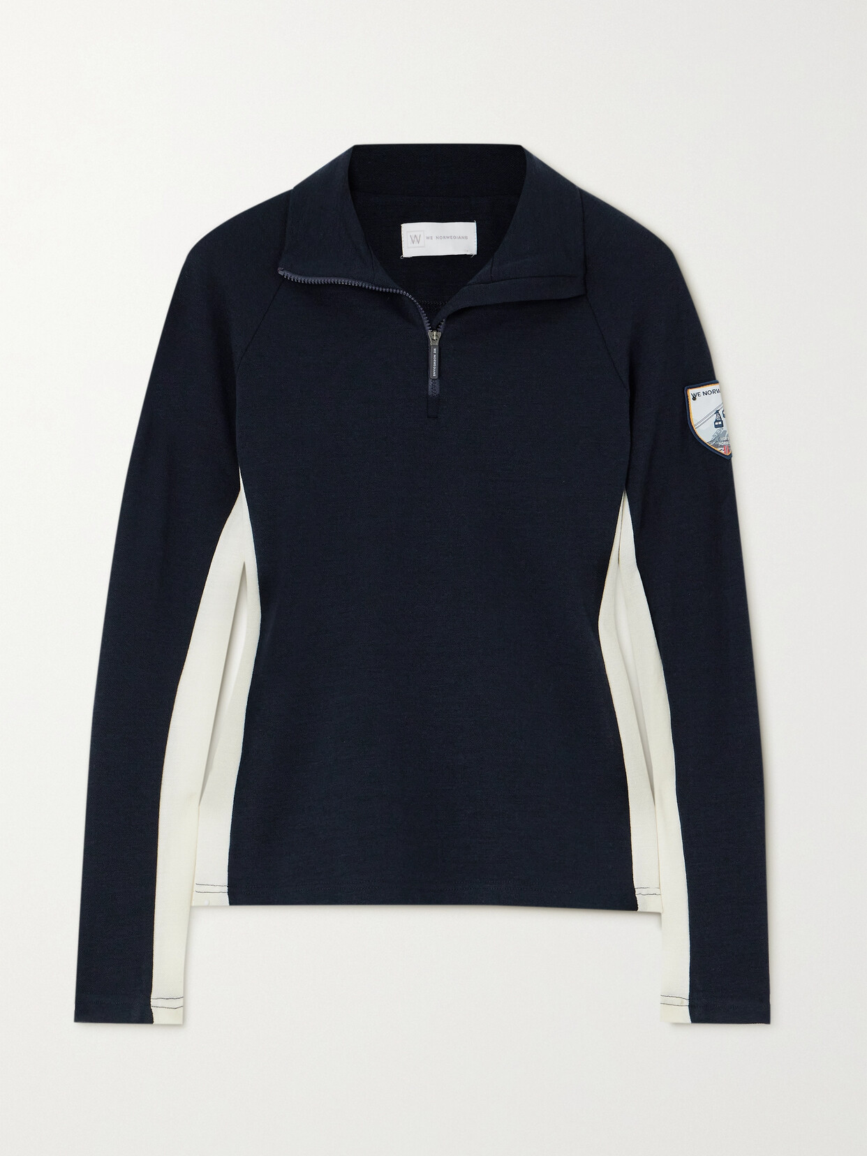 We Norwegians - Voss Merino Wool-blend Piqué Ski Top - Blue