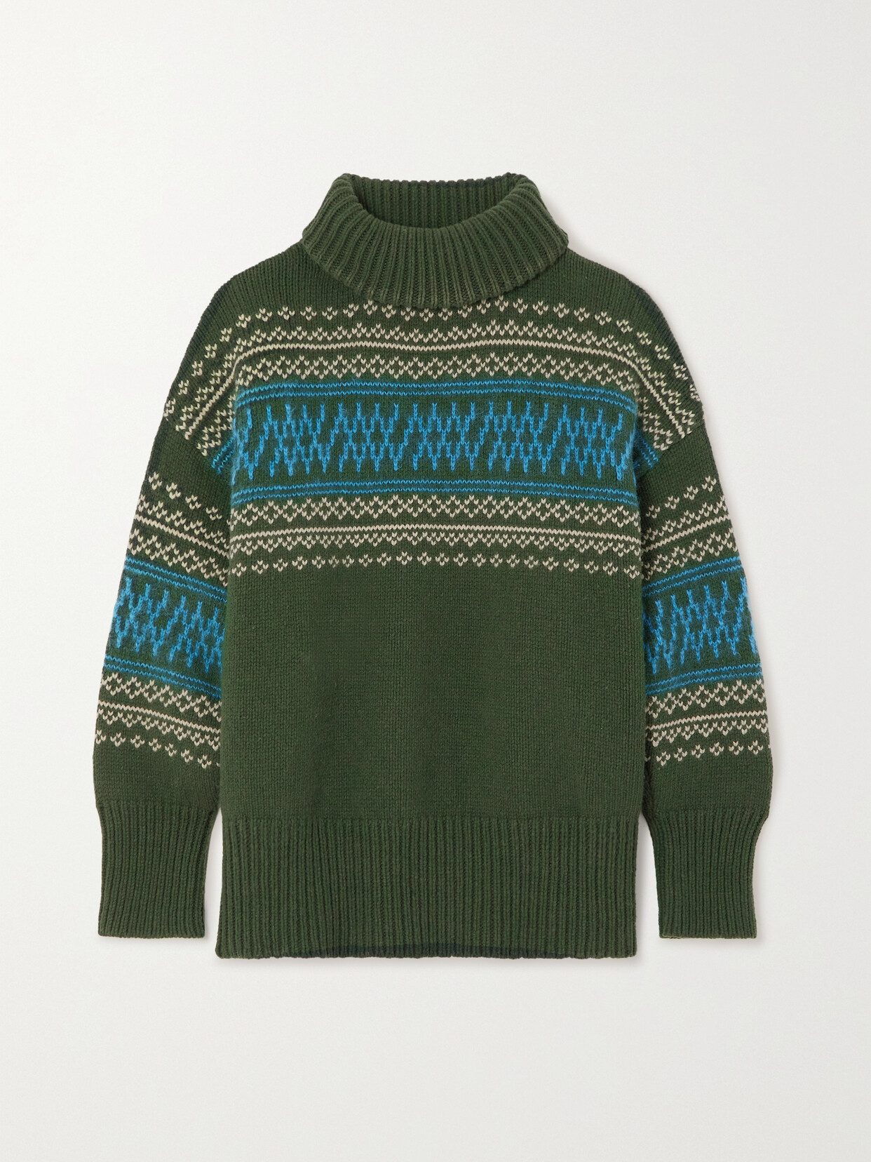 We Norwegians Setesdal Merino Wool And Cashmere-blend Turtleneck Sweater - Green