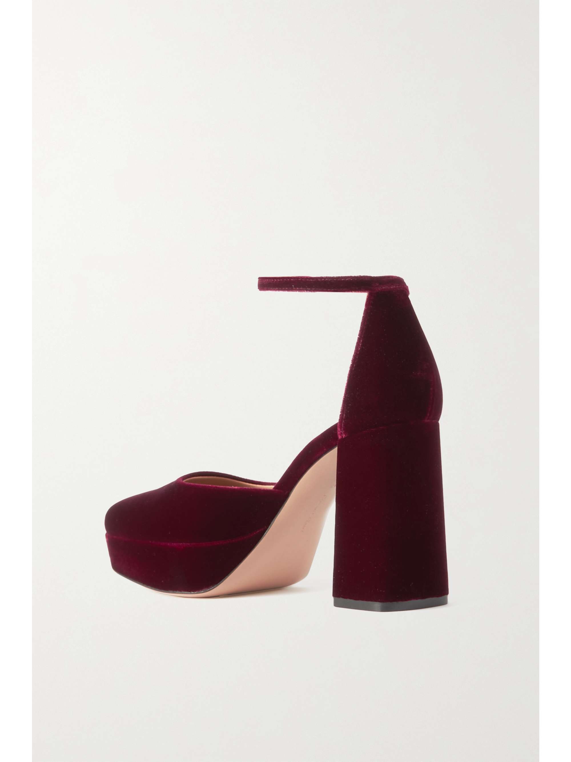 GIANVITO ROSSI Vian velvet platform Mary Jane pumps