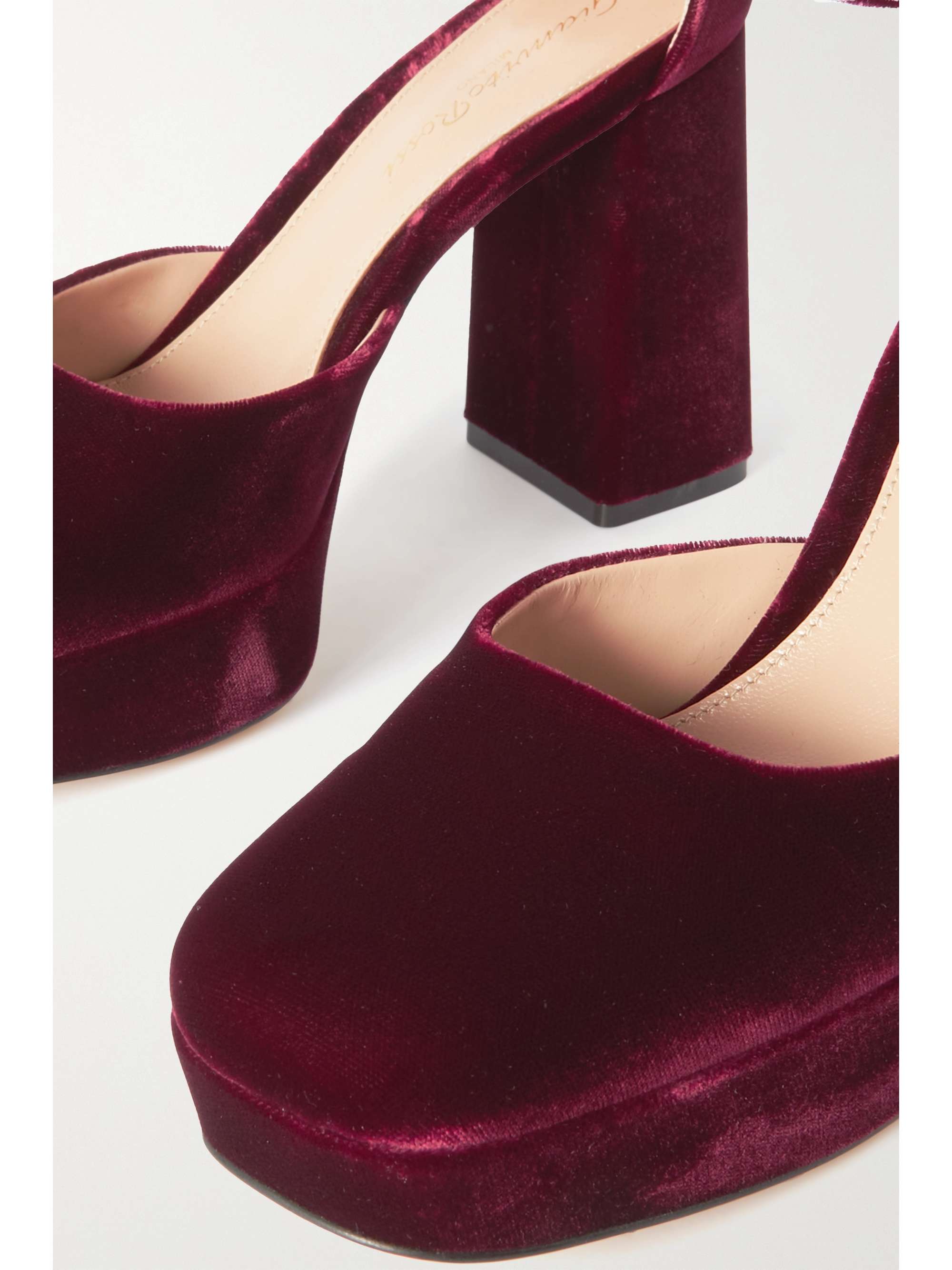 GIANVITO ROSSI Vian velvet platform Mary Jane pumps