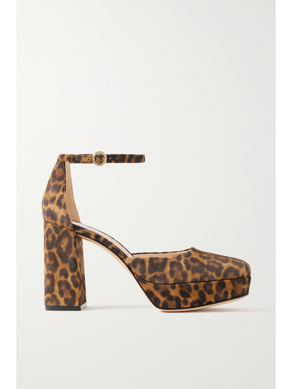 Gianvito Rossi Vian 100 Leopard-print Suede Platform Mary Jane Pumps In Animal Print