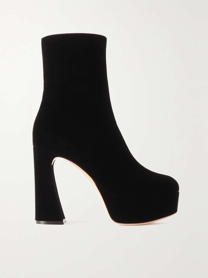 Gianvito Rossi Holly 120 Velvet Platform Ankle Boots