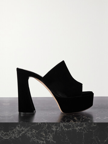 GIANVITO ROSSI Holly 120 velvet platform mules