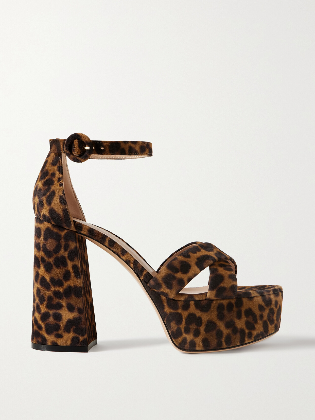Gianvito Rossi Sheridan 110 Leopard-print Velvet Platform Sandals - Animal print