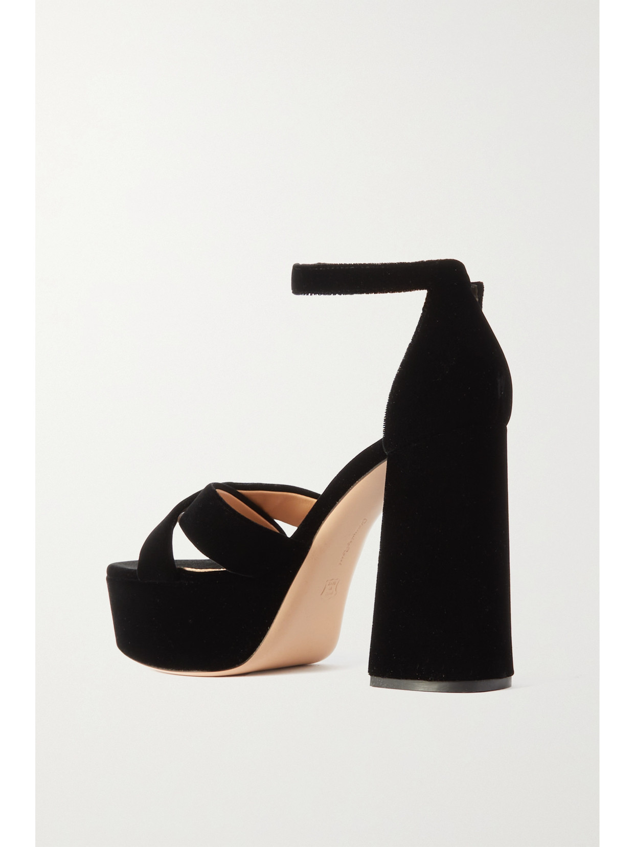 Shop Gianvito Rossi Sheridan 110 Velvet Platform Sandals In Black