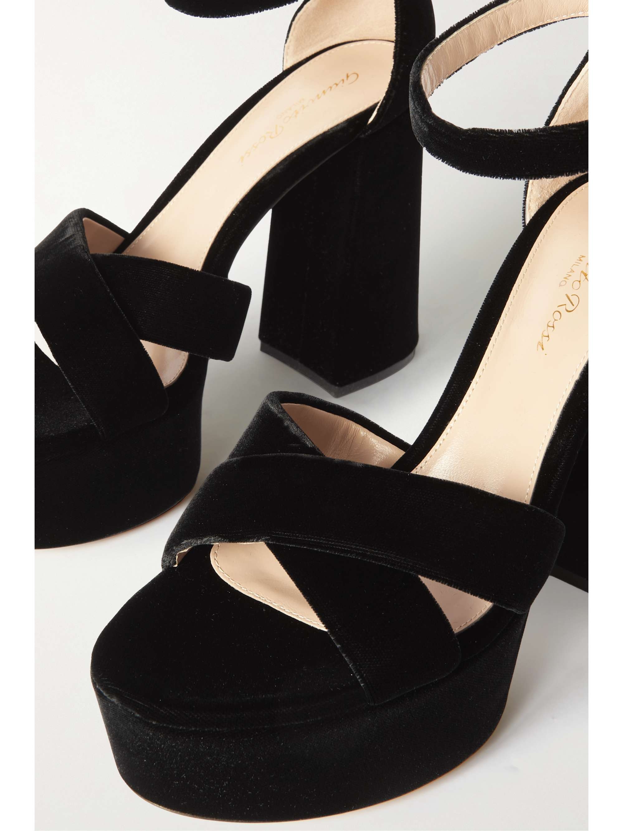 GIANVITO ROSSI Sheridan 110 velvet platform sandals