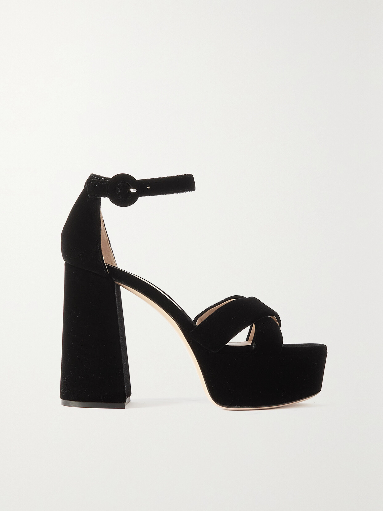 Gianvito Rossi - Sheridan 110 Velvet Platform Sandals - Black