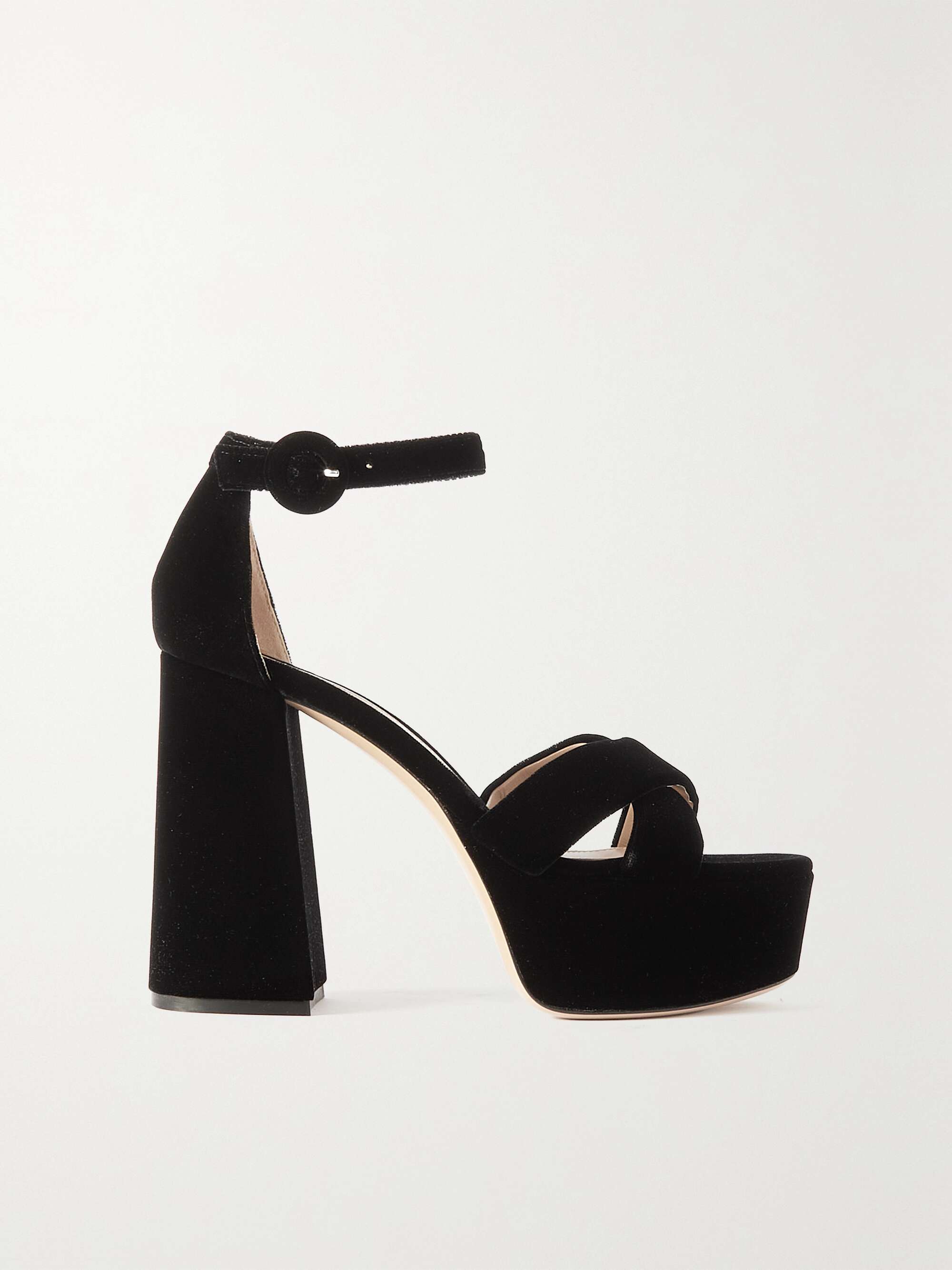 GIANVITO ROSSI Sheridan 110 velvet platform sandals | NET-A-PORTER