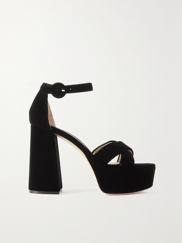 GIANVITO ROSSI Sheridan 110 velvet platform sandals