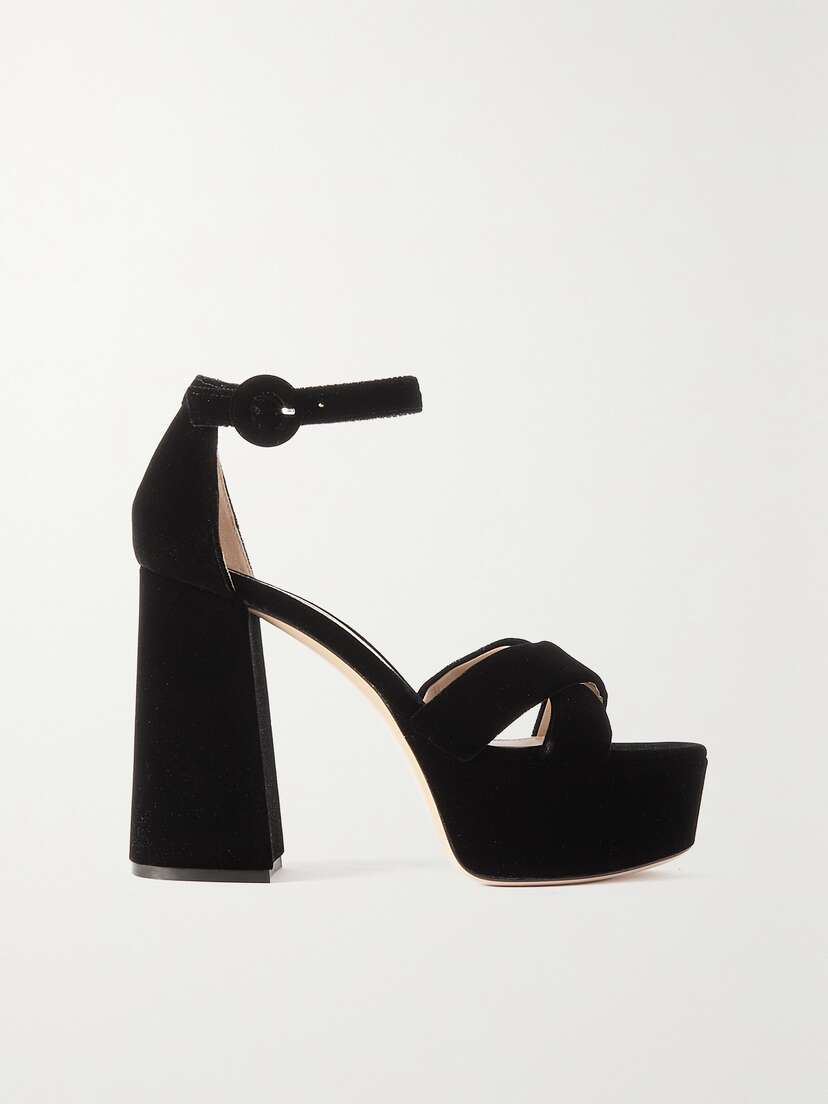 Gianvito Rossi Sheridan 110 Velvet Platform Sandals