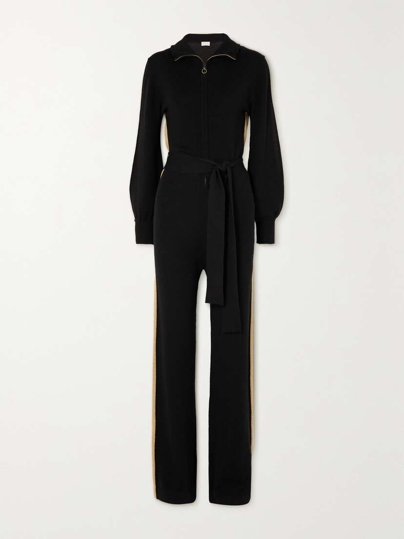 We Norwegians Gelio Belted Merino Wool And Lurex Jumpsuit