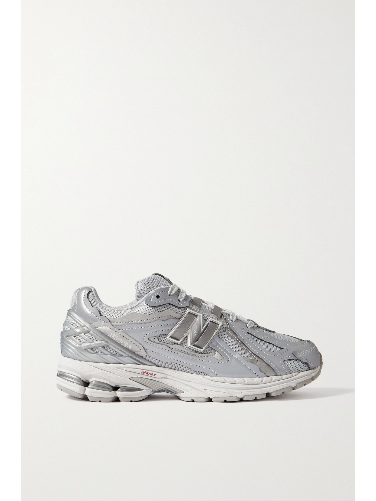 New Balance 1906 Metallic Faux Leather-trimmed Mesh Sneakers In Gray