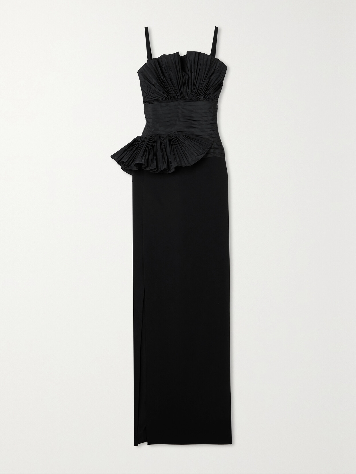 Elie Saab - Pleated Taffeta And Crepe Gown - Black