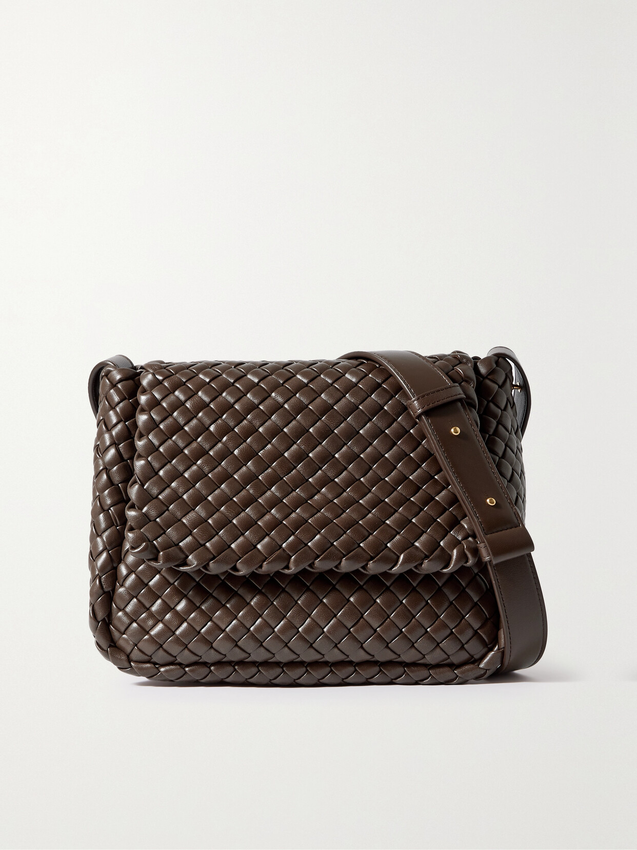 Bottega Veneta - Cobble Padded Intrecciato Leather Shoulder Bag - Brown