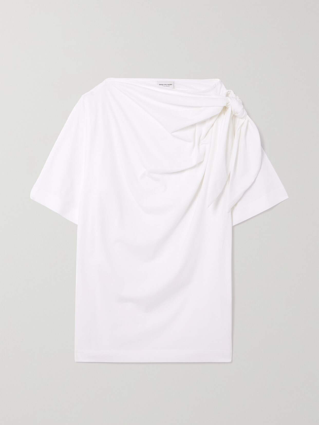 Dries Van Noten - Helore Knotted Cotton-jersey T-shirt - White